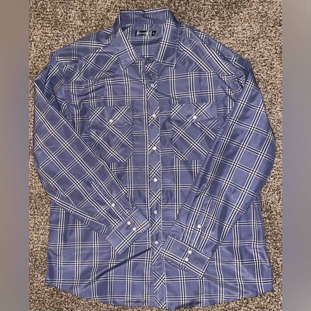 JMBONHEUR Men’s Pearl Snap XL Shirt